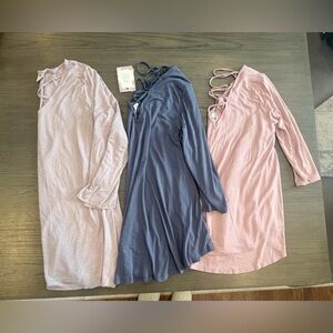 Trio of Long Sleeve Crisscross Shirts in Soft Hues